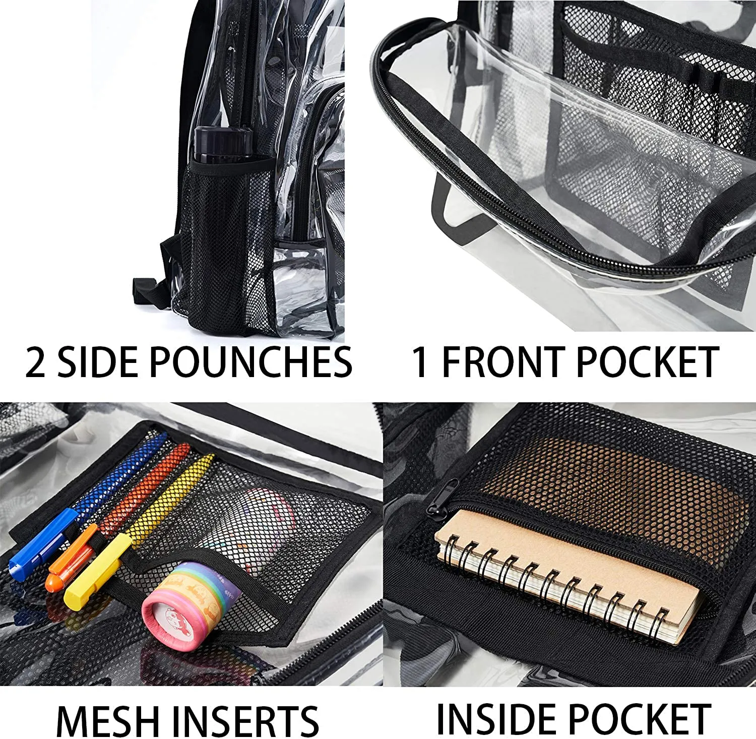 Classic Designs Green  Durable Heavy Duty Clear Backpack