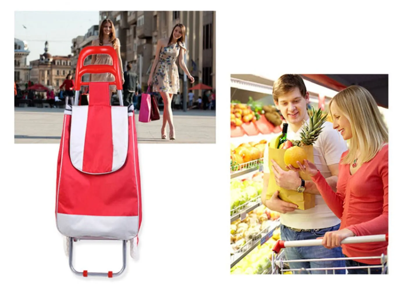 CRONY SC002 Shiping Cart Shopping Trolley Bag Folding Shopping Cart Collapsible Trolley Bag