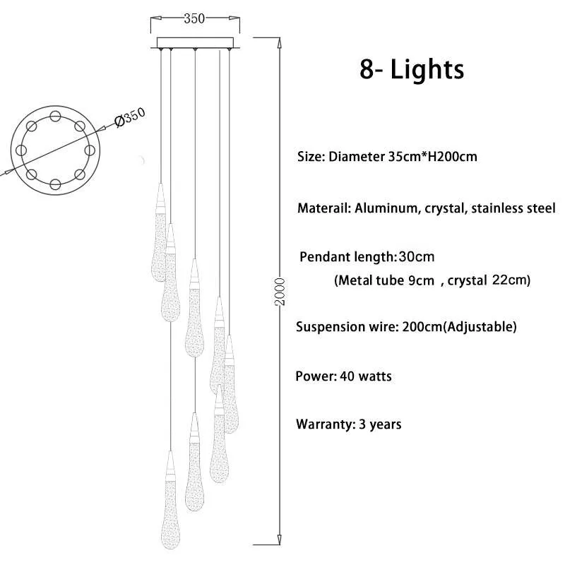 Crystal Droplet Chandelier