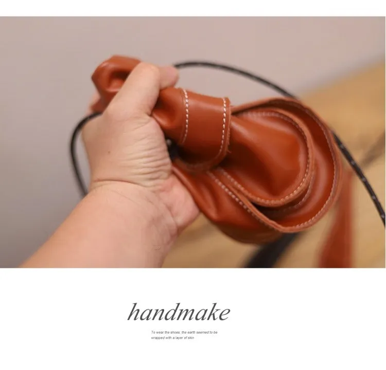 Cute LEATHER Saddle Side Bag WOMEN Black SHOULDER BAG Small Crossbody Purse FOR WOMEN