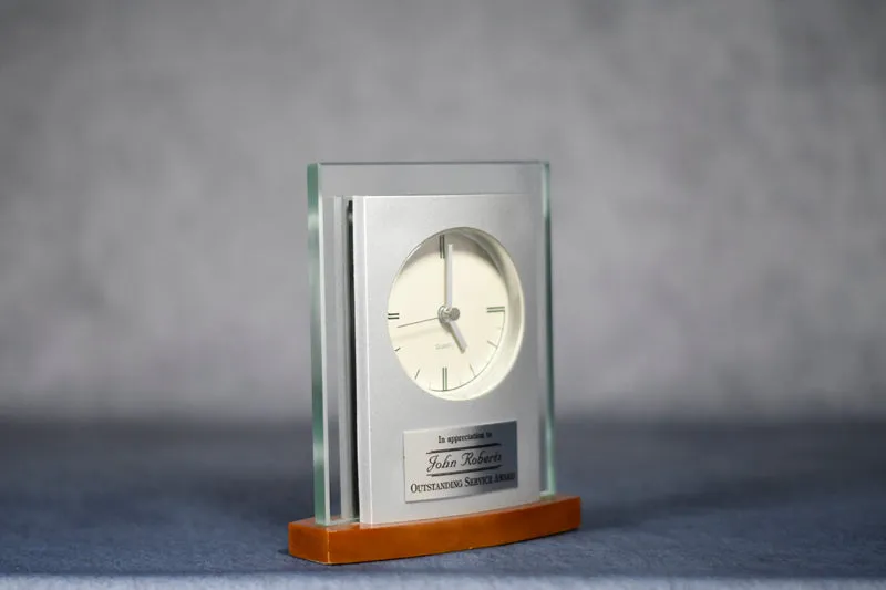 Desk Clock Silver/Maple