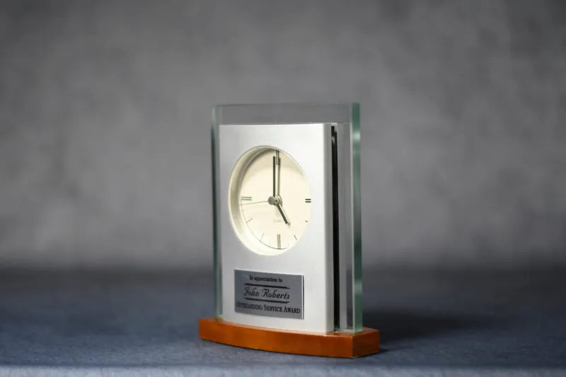 Desk Clock Silver/Maple