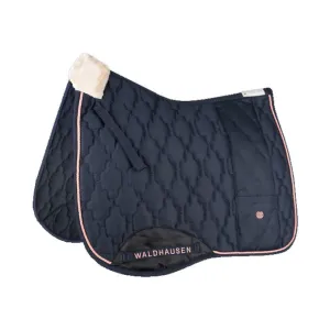 DRESSAGE SADDLE PAD WITH SIDE POCKET AND PINK CORD COLOR NIGHT BLUE