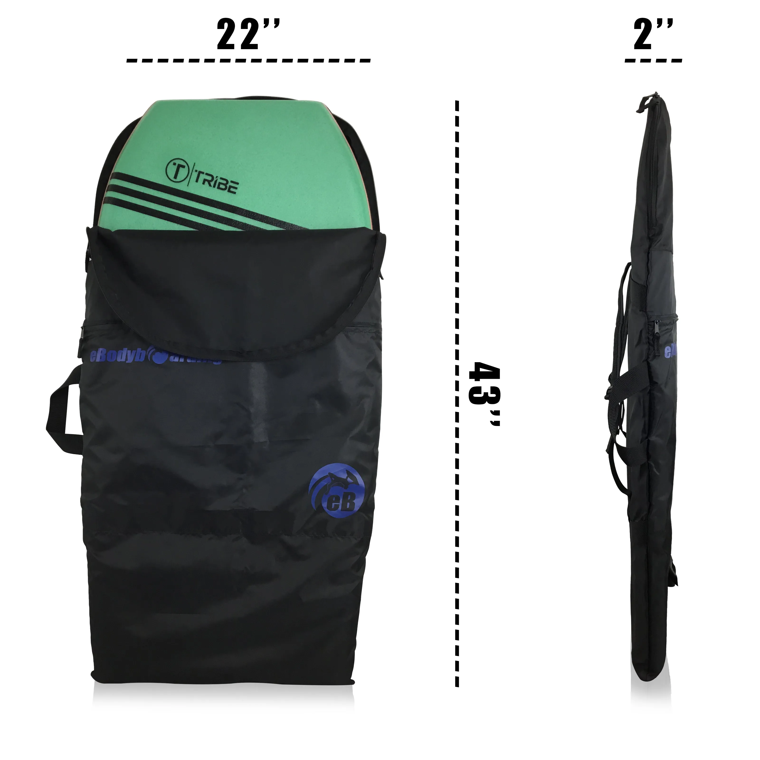 eBodyboarding Sleeve Single Bodyboard Backpack Bag-Navy Blue