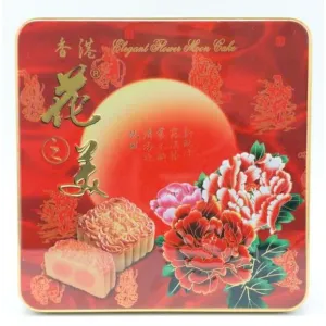 Elegant Flower Red Bean Paste 1 Yolk Mooncake