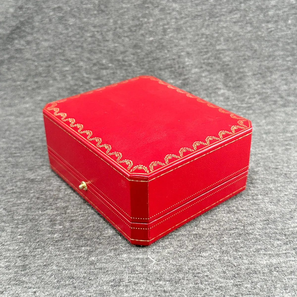 Estate Cartier Red Bracelet Box w. Bag & Pouch (Empty)