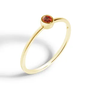 FJ0042 925 Sterling Silver Red Gemstone Ring