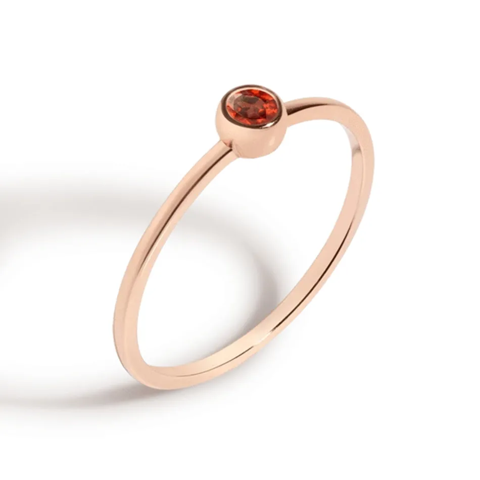 FJ0042 925 Sterling Silver Red Gemstone Ring