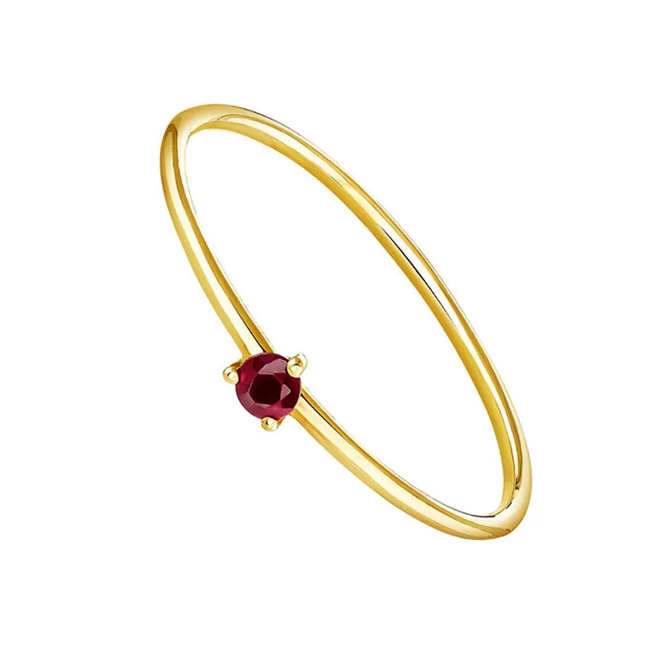 FJ0084 925 Sterling Silver Red Cubic Zirconia Ring