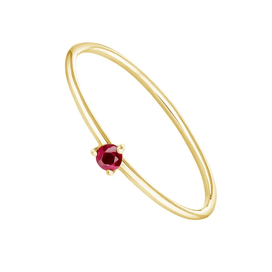 FJ0084 925 Sterling Silver Red Cubic Zirconia Ring