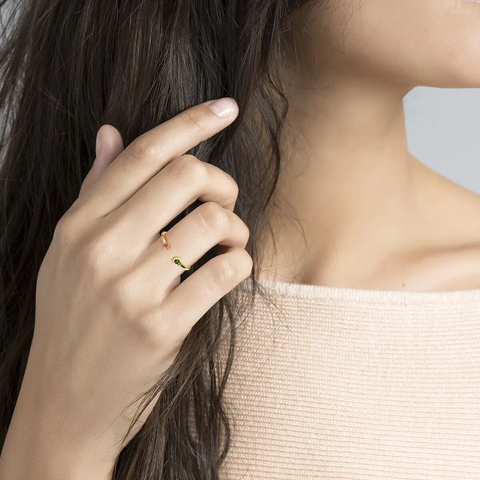FJ0086 925 Sterling Silver CZ Open Ring