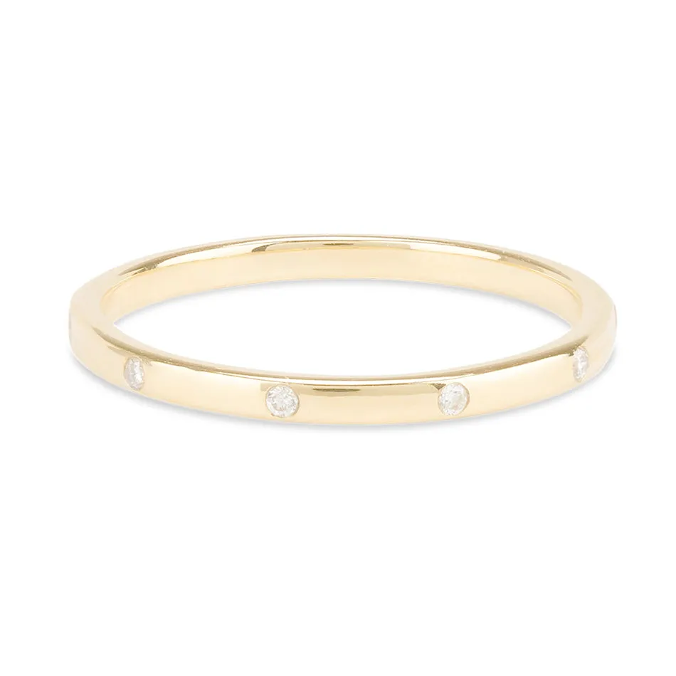 FJ0251 925 Sterling Silver Diamond Fine Ring