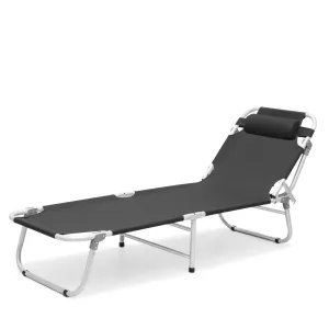 Folding Cot Portable Reclining Military Bed w/Carry Bag