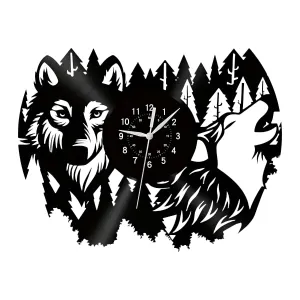 ForestTime Clock - Kreative Wand-Uhr mit Waldtier-Kopf aus Vinyl für die Weihnachtsdekoration