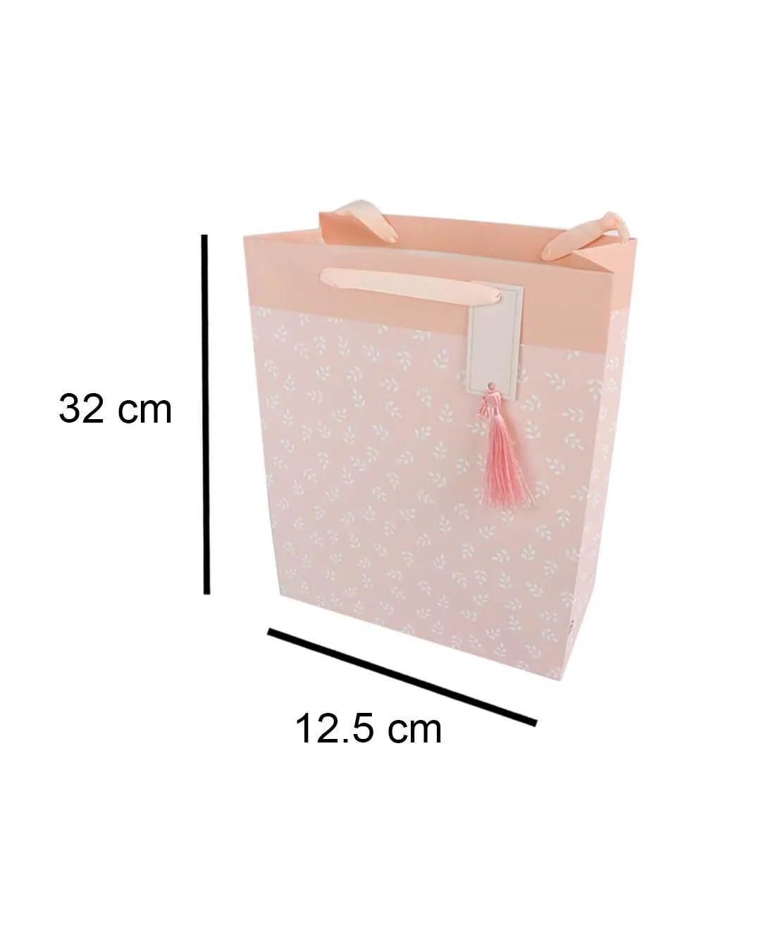 Gift Bag with Tassel, Large, Paper Bag, Peach, Paper, Set of 3