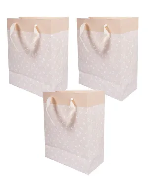 Gift Bag with Tassel, Large, Paper Bag, Peach, Paper, Set of 3