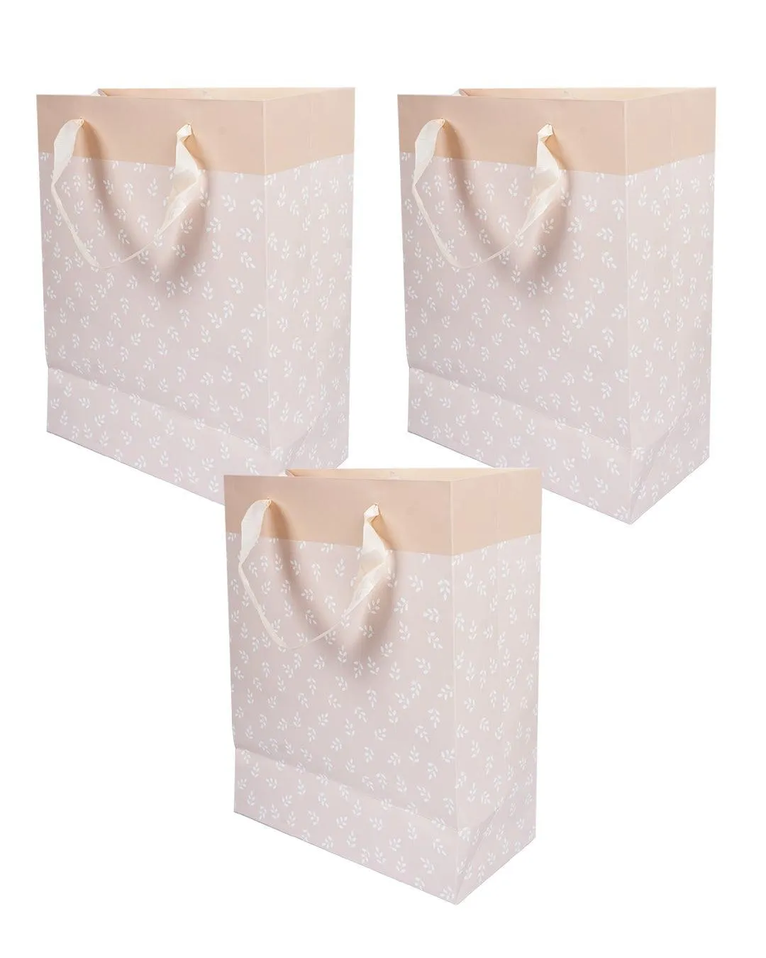 Gift Bag with Tassel, Large, Paper Bag, Peach, Paper, Set of 3