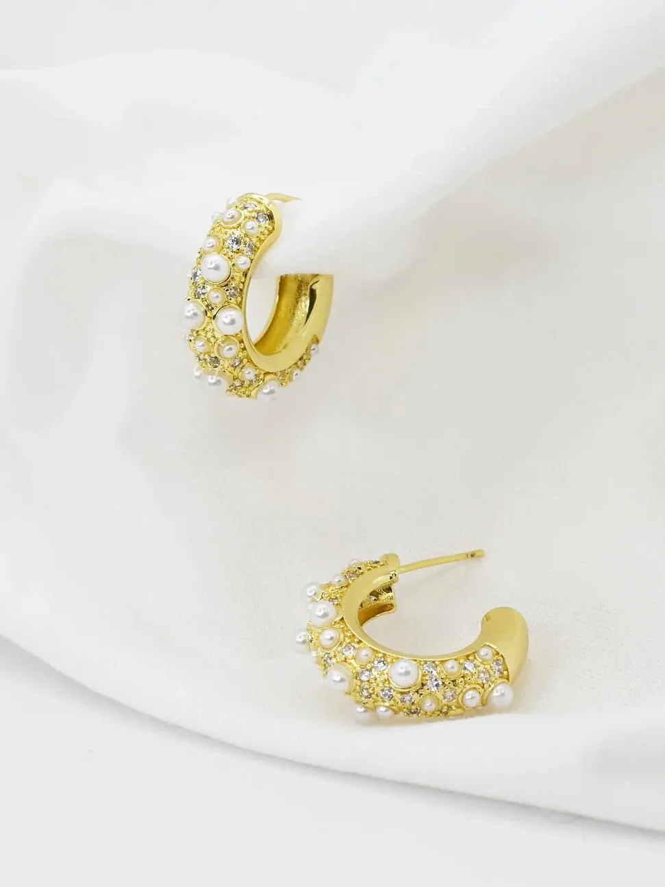 Gold and Crystal Hoop