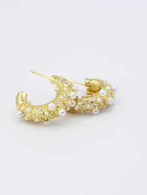 Gold and Crystal Hoop