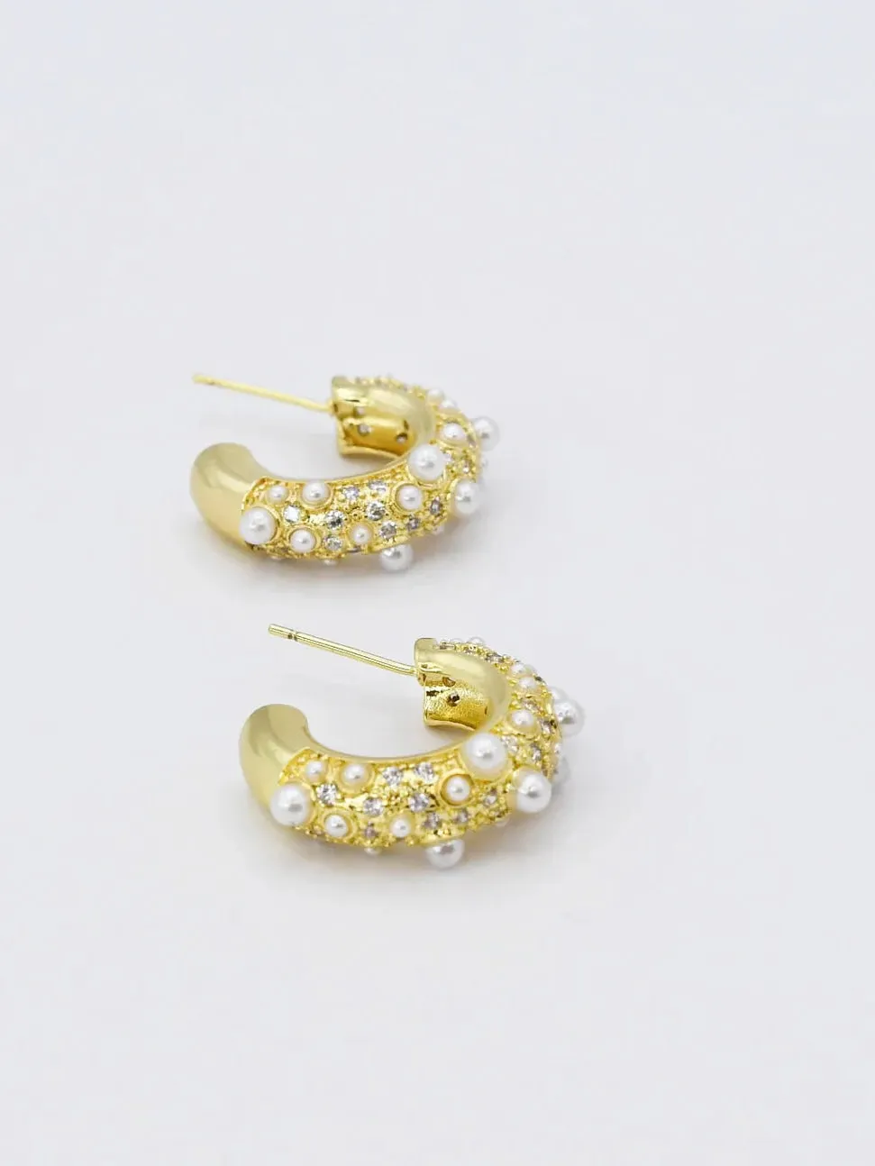 Gold and Crystal Hoop