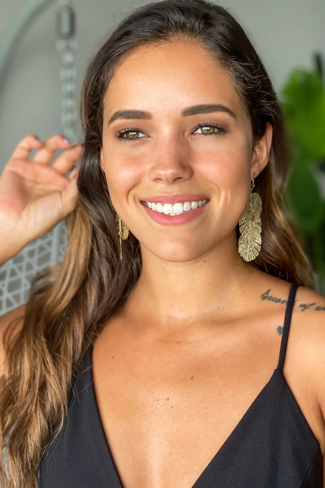 Gold Leaf Drop Earrings