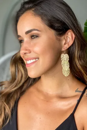 Gold Leaf Drop Earrings