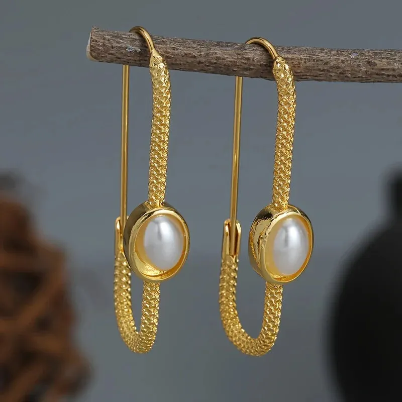 Gorgeous Turquoise Beaded Earrings - Handmade Boho Style Gold Color Metal Hoop Earrings