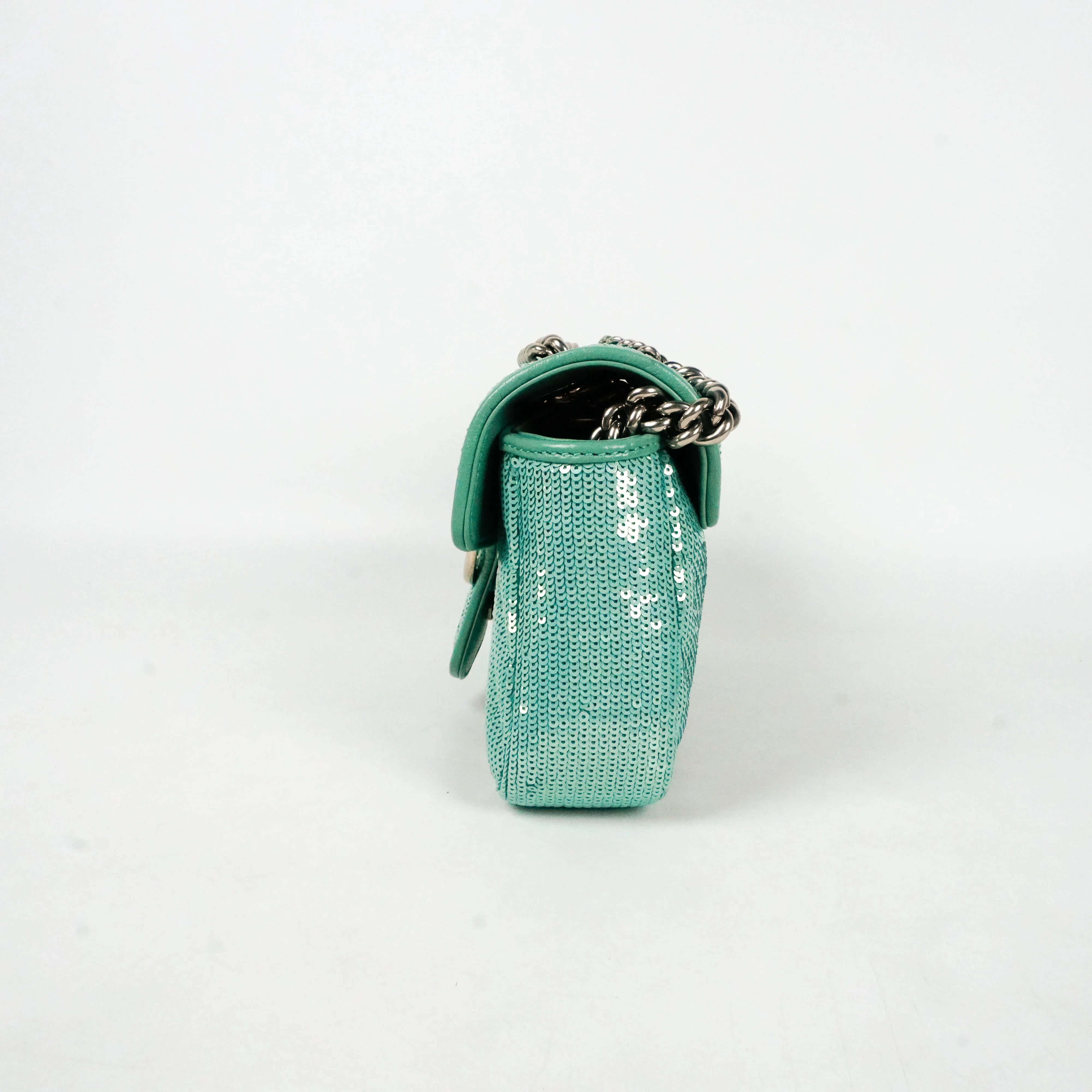 Gucci Marmont Sequin Flap Green Small
