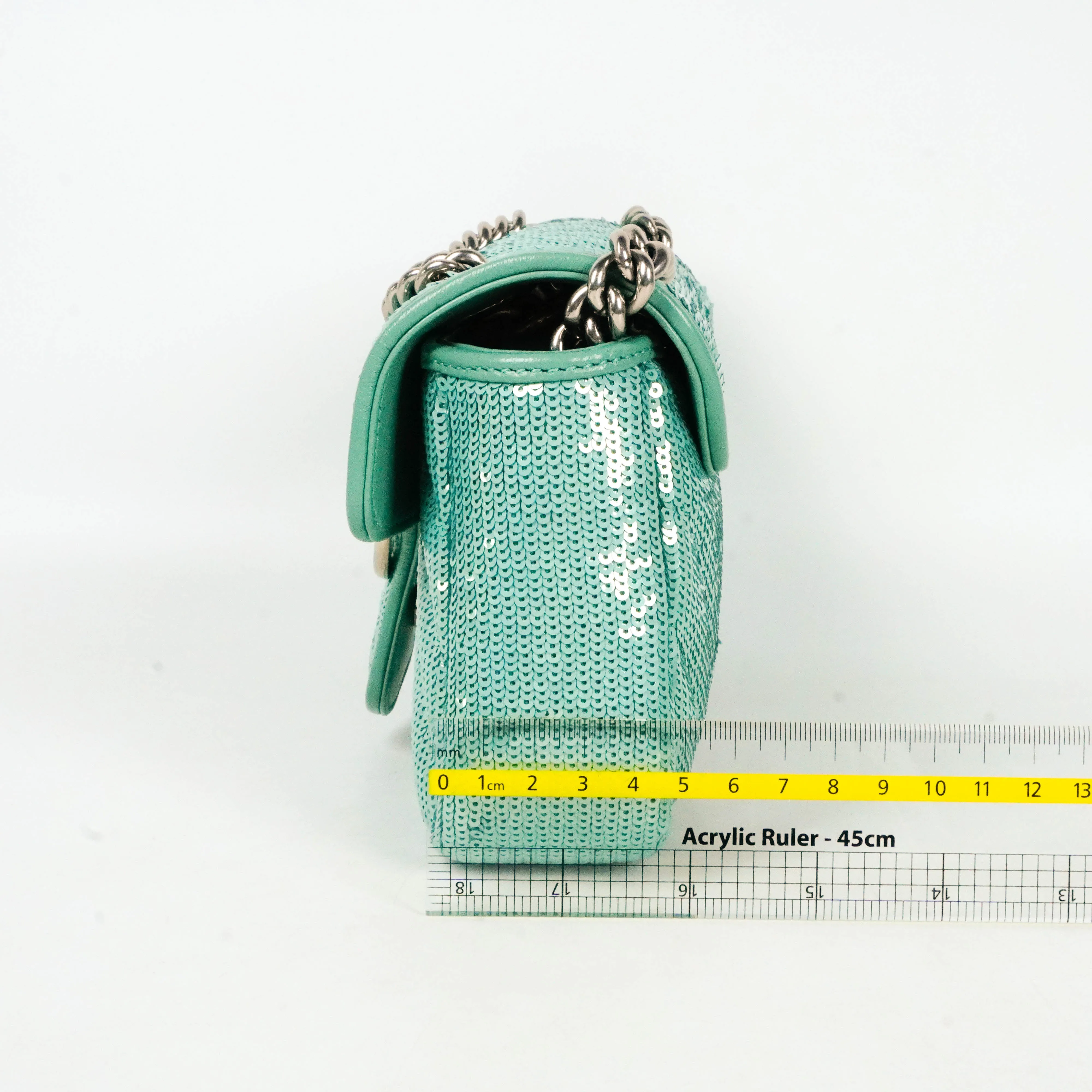 Gucci Marmont Sequin Flap Green Small