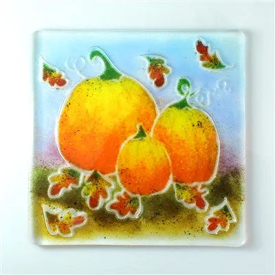 GX15 - 7 x 7 Inch Harvest Pumpkins Texture Tile Mold for Glass Slumping Kilnwork