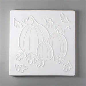 GX15 - 7 x 7 Inch Harvest Pumpkins Texture Tile Mold for Glass Slumping Kilnwork