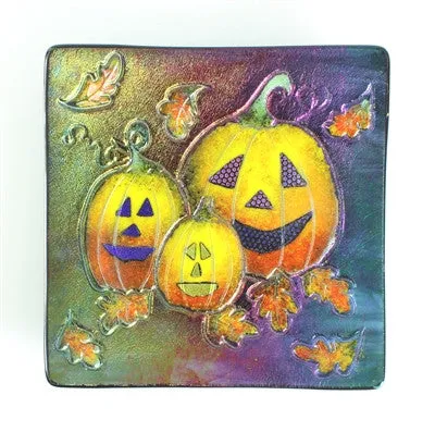 GX15 - 7 x 7 Inch Harvest Pumpkins Texture Tile Mold for Glass Slumping Kilnwork