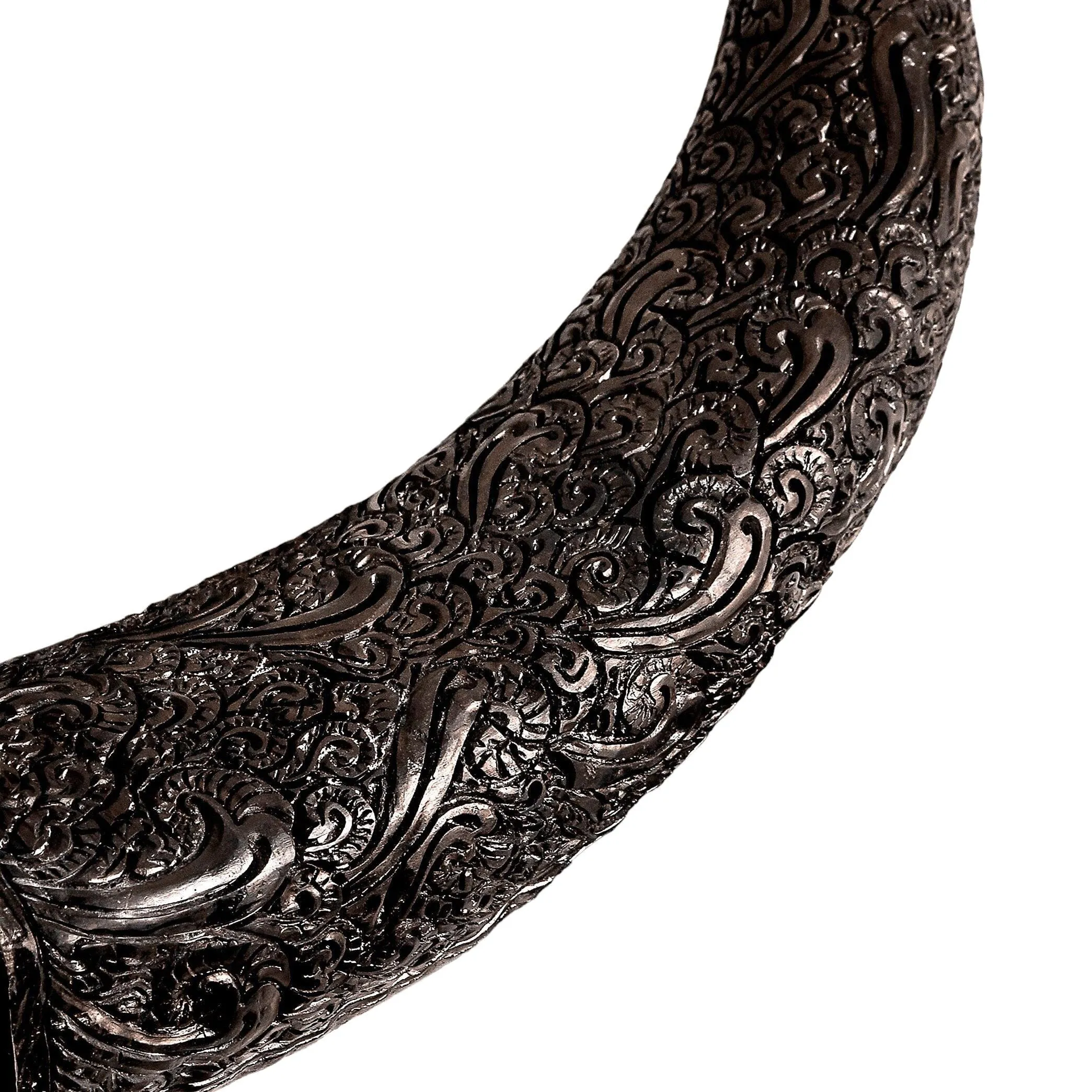 Hand Carved Cow Skull - Antique Ganesha