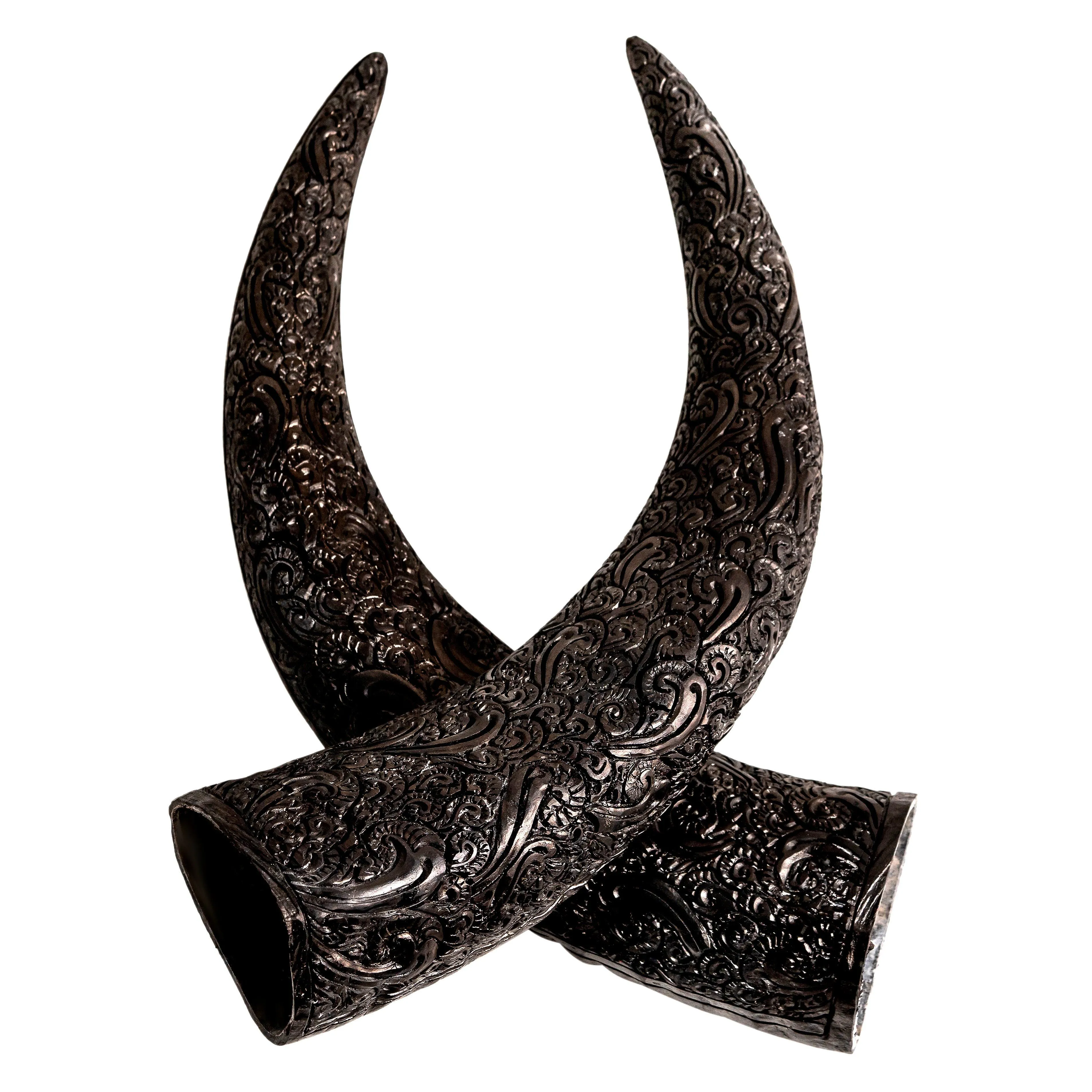 Hand Carved Cow Skull - Antique Ganesha