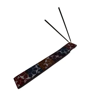Handmade Carved Soapstone Floral Paisley Tie Dye Multicolored Ash Catcher Incense Holder