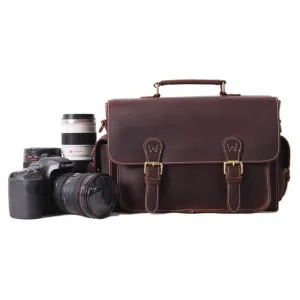 Handmade Full Grain Leather Camera Satchel