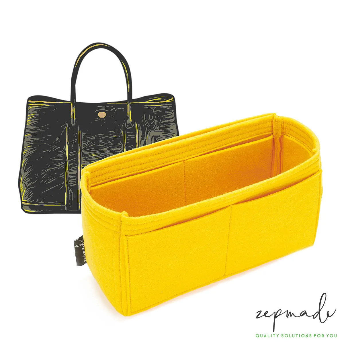 Hermes Garden Party Bag Models Organizer Insert, Classic Model Purse Organizer with Exterior Pockets