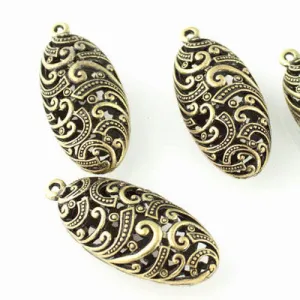 Hollowed Oval Pendant - Antique Bronze