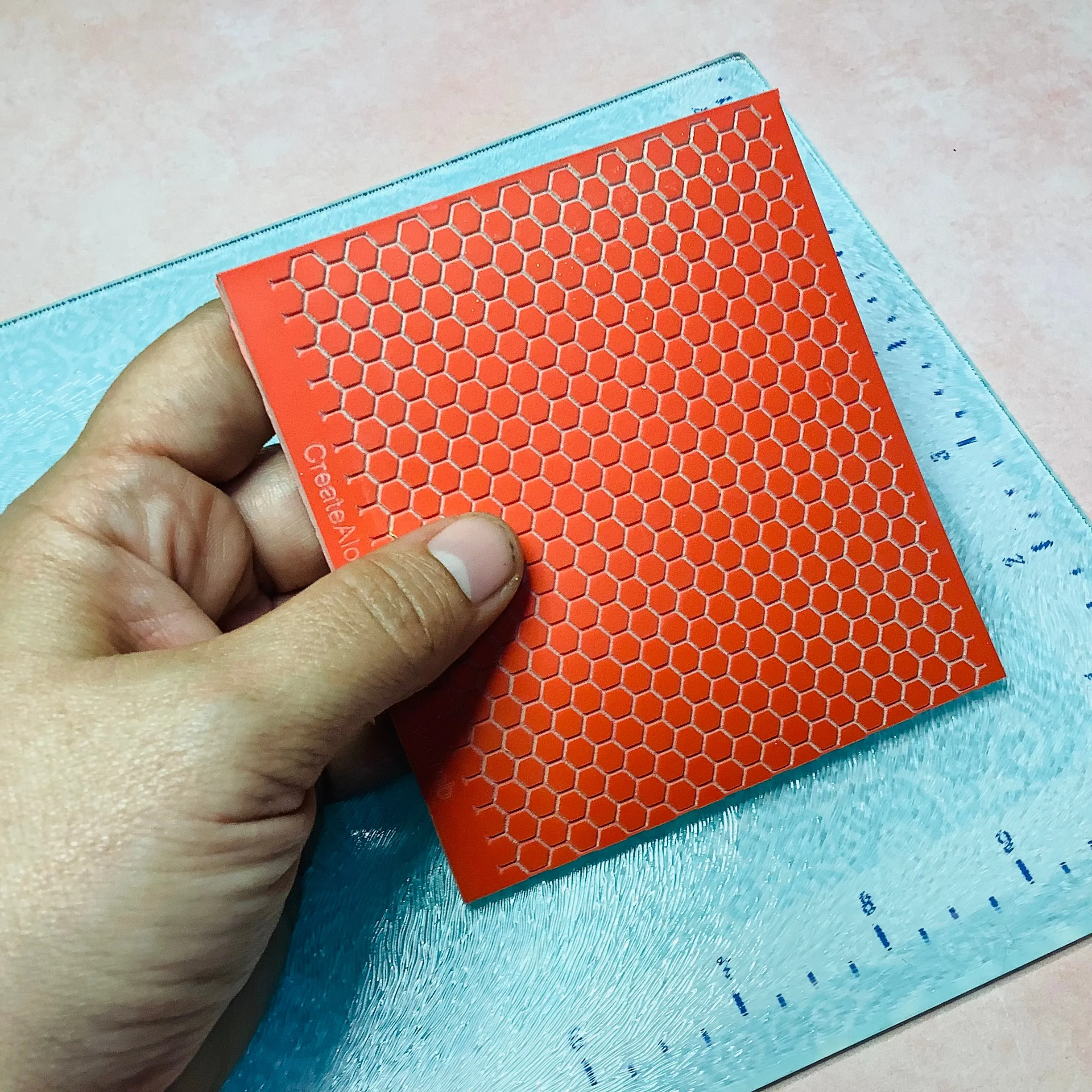 Honeycomb Rubber Stamp Texture Sheet Mat for polymer clay metal clay mixed media art