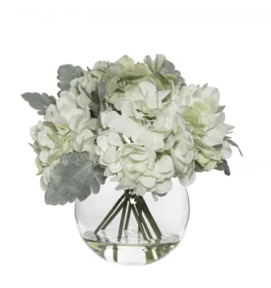 Hydrangea Mix | Sphere Vase White