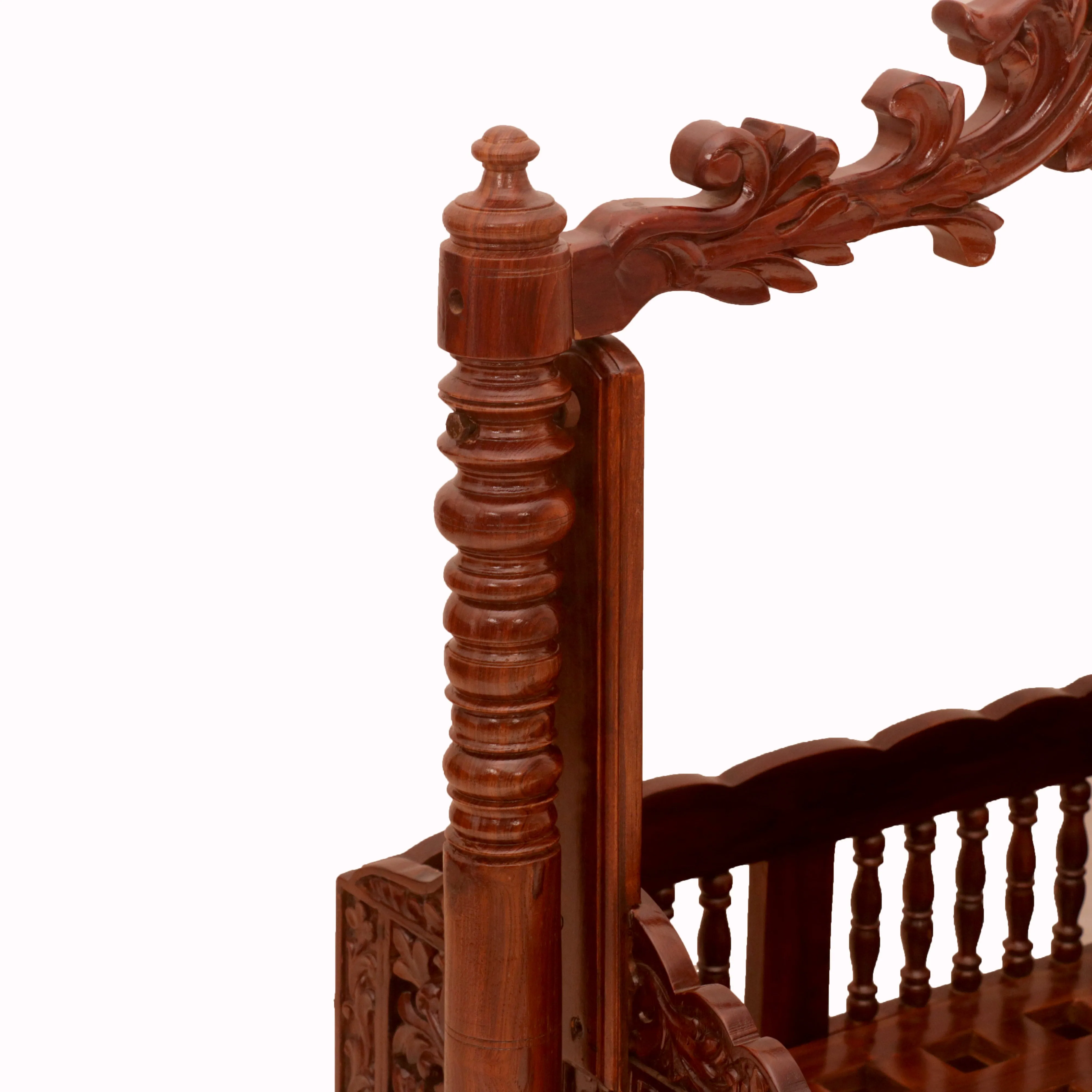 Irish Intricately Heritage Carved Wooden Handmade Crib Cradle