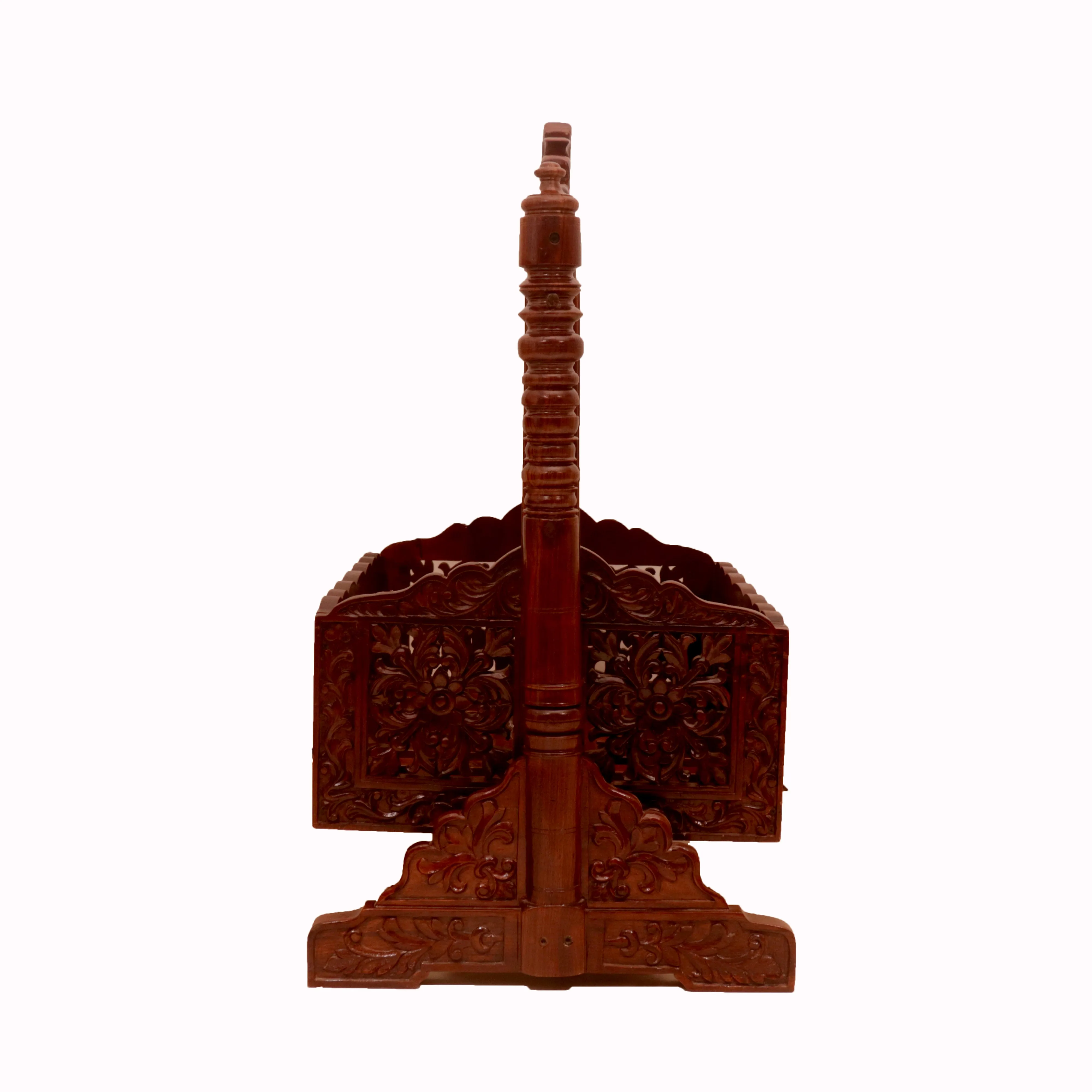 Irish Intricately Heritage Carved Wooden Handmade Crib Cradle