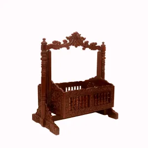 Irish Intricately Heritage Carved Wooden Handmade Crib Cradle