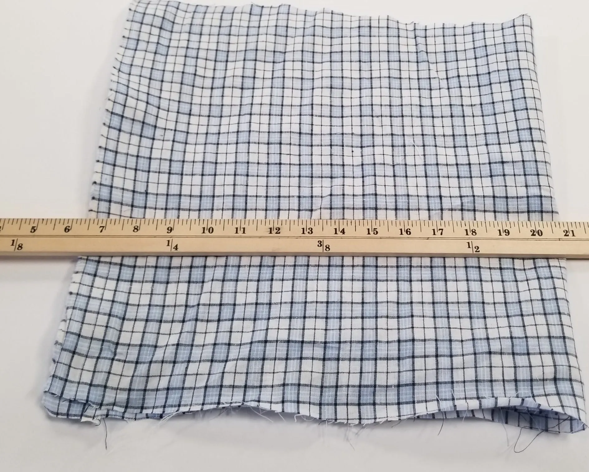 Irish Linen Light Blue  and White Plaid Bryson Woven 167 GSM- by the yard