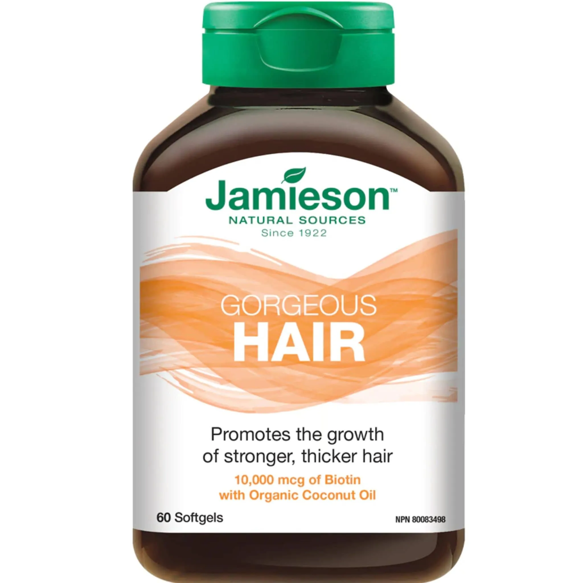 Jamieson Gorgeous Hair with Organic Coconut Oil, 60 softgels