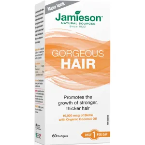 Jamieson Gorgeous Hair with Organic Coconut Oil, 60 softgels