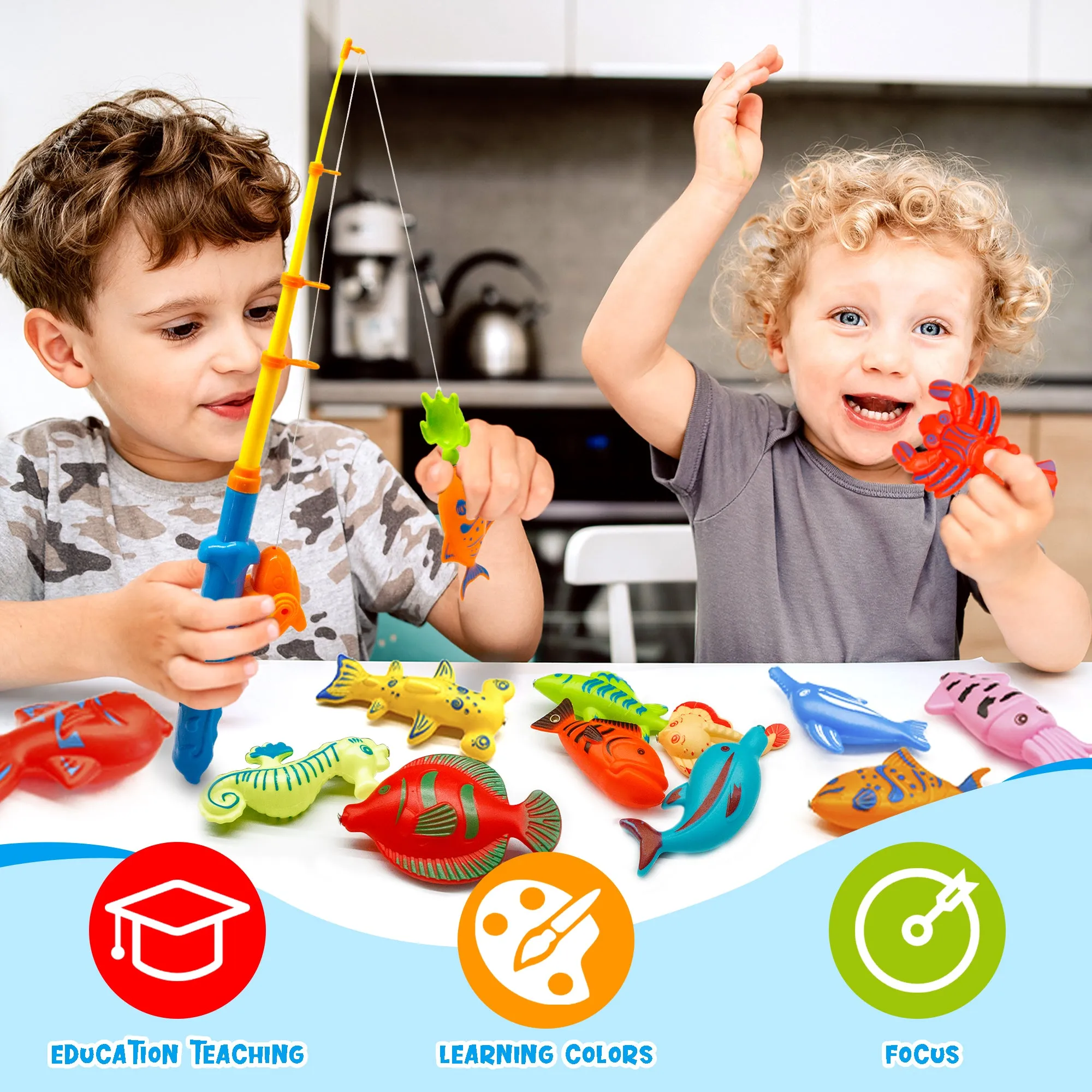 Kiditos 46 PCS Magnetic Fishing Toys Game Set (FG-46)
