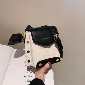 Ladies mini bag silk scarf female bag casual messenger bag rivet female bag shoulder bag small bag creasing bag female