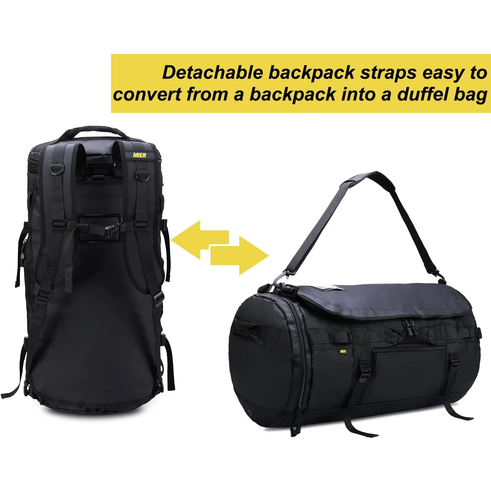 Large Duffel Backpack Sports Gym Bag with Shoe Compartment