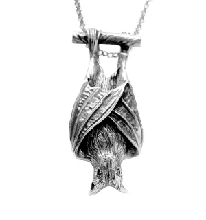 Large Hanging Bat Necklace